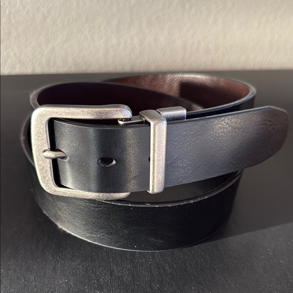 Perry Ellis Black or Brown Reversible Bonded Leather Belt